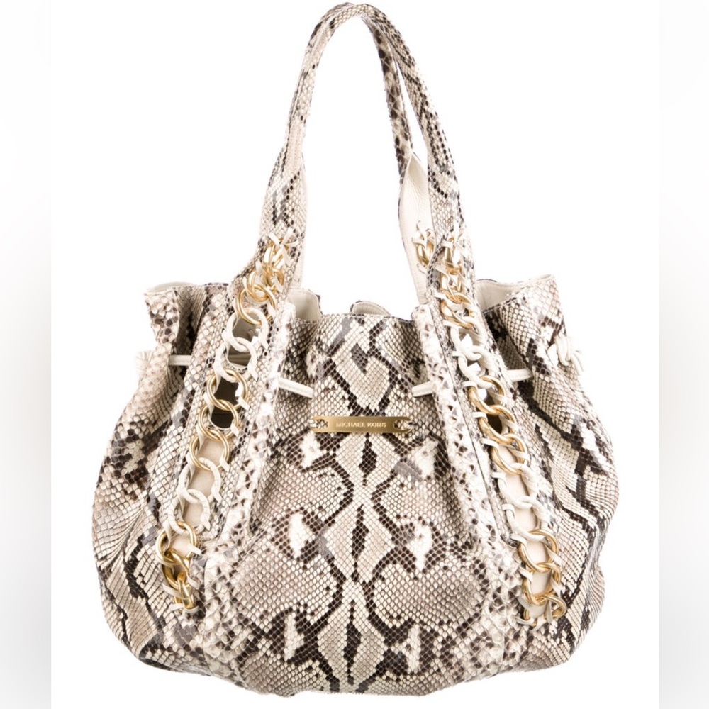 MICHEAL Michael Kors Snake Print Bag with Gold Accents